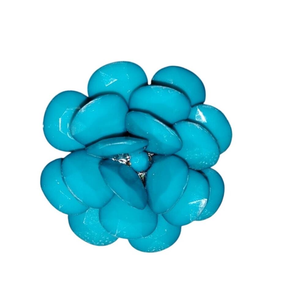 Vintage Turquoise Flower Statement Ring – Bold Boho Cocktail Ring